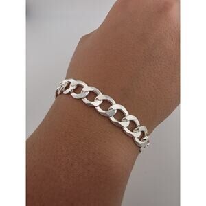 Brand New Italian Sterling Silver 925 Cuban Link 11 MM Bracelet 9''